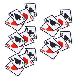 Pack of 5 Playing Card Patch, Four Aces Poker Applique Embroidery Sewing Iron on Patch, DIY T-Shirt Patches