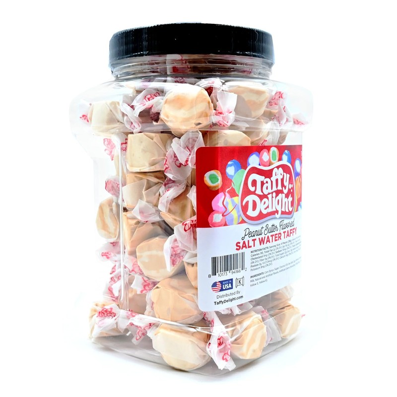 Taffy Delight Salt Water Taffy (16oz, Peanut Butter Flavored)