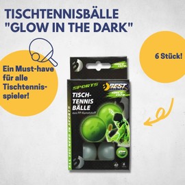 Best Sporting Glow In The Dark Table Tennis Balls Pack of 6 I 1 Star Quality I Indoor & Outdoor Table Tennis Set I 40 mm Diameter I Ping Pong Balls I Table Tennis Accessories