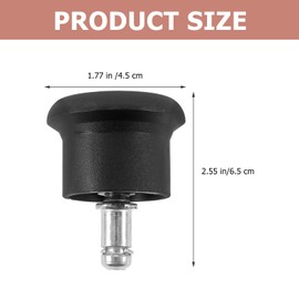 VOSAREA 5 x Replacement Felt Slider Chairs for Office Home (Black)