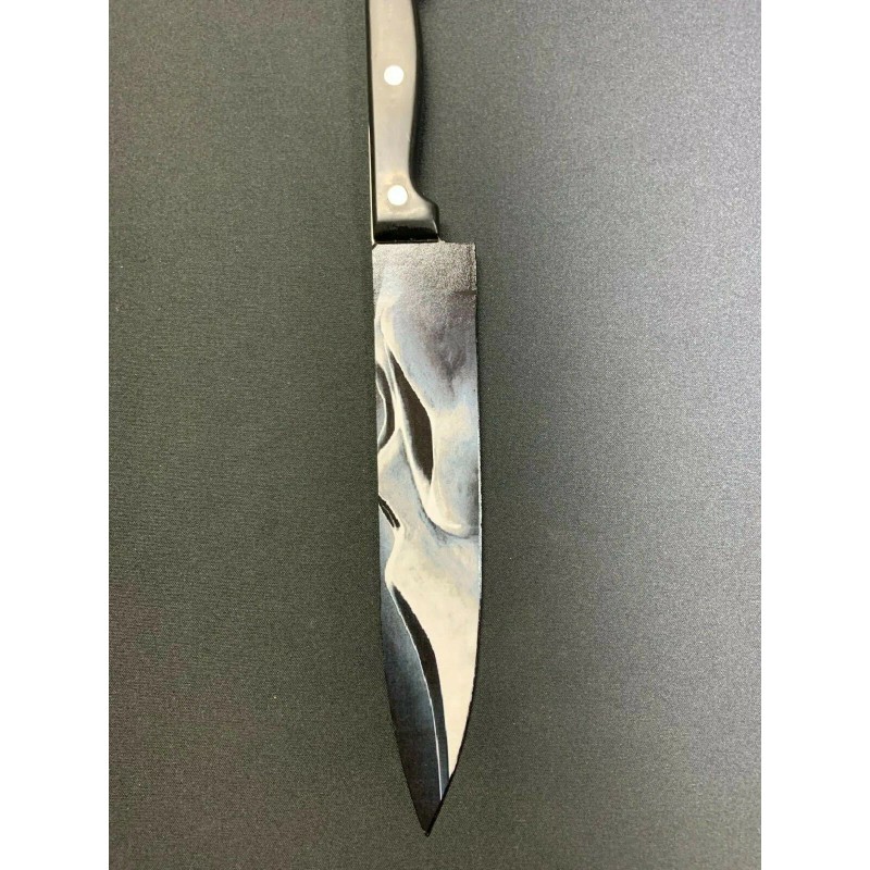 Scream Ghost Face Kitchen Knife With Laser Engraved Stand