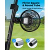 KEMIMOTO Rechargeable Golf Cart Fan with LED Light, Battery Operated