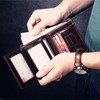 MANBANG Luxury Men Wallet Genuine Cow Leather Male RFID Trifold