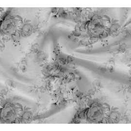 Soimoi Premium Cotton Cambric Fabric, Floral Print - Gray, Medium Weight Material for Quilting, Curtains, Cushion Covers, Table Linen, Soft Furnishing - 56" Inch Wide, 1 Meter