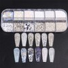 1 box 12 patterns silver holo glitter nail parts nail