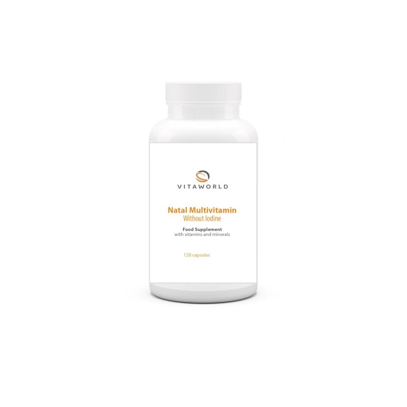 Vita World Prenatal Multivitamin Without Iodine 120 Capsules Made in