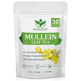 Mullein Tea Bags - Organic Mullein Leaf Tea for Lungs and Respiratory Support - Supports Daily Wellness - Caffeine Free, Sugar Free, Vegan - 30 Tea Bags
