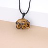 COAI Necklace Elephant Pendant, Tiger's Eye, Tiger Eye
