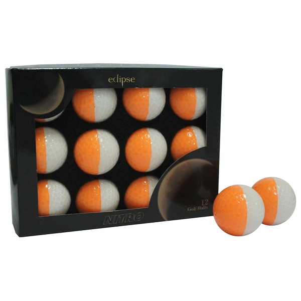 Nitro Eclipse Golf Balls, White/Orange