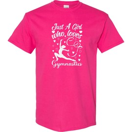 inktastic Just a Girl Who Loves Gymnastics Adult T-Shirt Small Cyber Pink 46dac