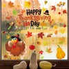 6 Sheets Thanksgiving Fall Window Clings, 73 Pcs Turkey Autumn
