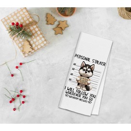 QGFM Funny Husky Dog Hand Towels for Bathroom, Husky Gifts, Husky Gifts for Husky Lovers Women, Husky Mom Gifts, Husky Dog Bathroom Hand Towels, Husky Dog Kitchen Towels Dish Towels, 16x24 Inch