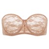 DOBREVA Women's Strapless Bras See Through Sheer Lace Non Padded