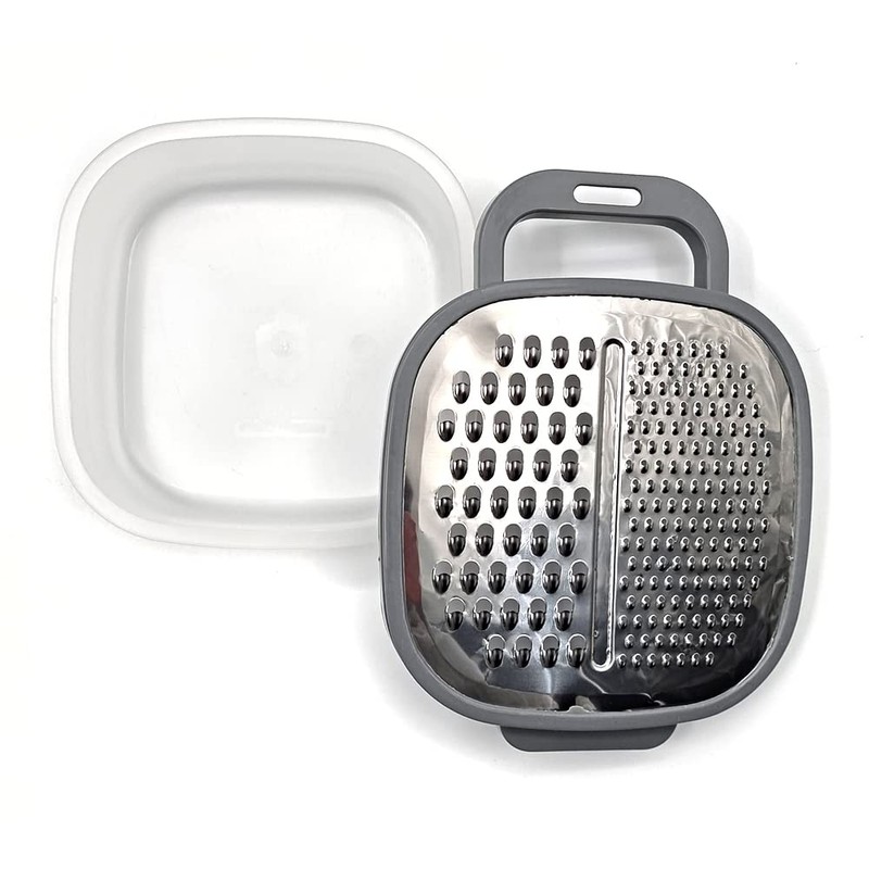 2-in-1 Cheese Grater with Container – Handheld Food Grater with