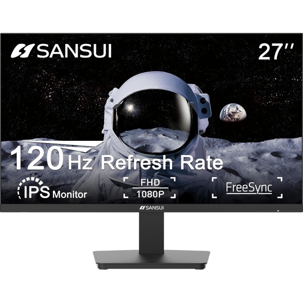 SANSUI 27 Inch Monitor, IPS 120Hz Computer Monitor Full HD