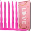Topsics 6 Pack 10 Inch Hot Pink Taper Candles, Rosy