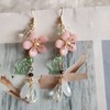 Pink Flower Dangle Earrings Sakura Earrings Cherry Blossoms Floral tassel