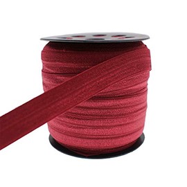 JESEP 40 Yards 5/8'' 1.5CM Fold Over Elastic (FOE)-Environmental Band#7 (Maroon)