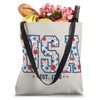 USA Est 1776 Varsity Mama July 4th Floral Semiquincentennial Tote