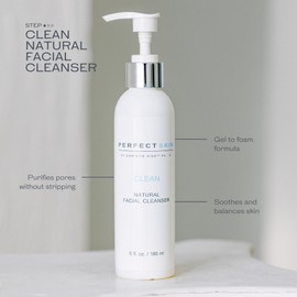 PERFECT SKIN BY CHRISTIE KIDD, PA-C | Clean Natural Facial Cleanser – Gentle Face Wash with Aloe, Olive Leaf & Tea Tree – Soothes, Hydrates, Deep Cleans Pores – 6 fl oz (180 ml)