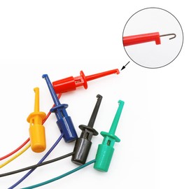 Treedix 10PCS Test Hook Clips IC Clip Test Leads Logic Analyzer 30cm Jumper Wires Breadboard Testing Male and Female Copper Wire Flexible for Electronic Work Electrical Testing
