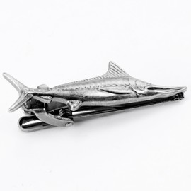HAWSON 1.9 Inch Skinny Sailfish Novelty Tie Clip for Men Unique- Matte Gunmetal Gray Animal Men's Tie Bar,Unique Sliver Tie Pin, Mens Fish Accessory for Suits, Beach Weddings & Office Gifts​, 1.9 inch
