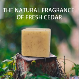 Men's Natural Cedar Citrus Soap Bar, 100g, can be used on the body or face