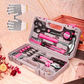 Elevon 131-Piece Pink Tool Set, Professional-Grade Hardware Tool Kit with Compact Case, All-in-One Repair Solution for Home, Office, Garage, and Outdoor Projects