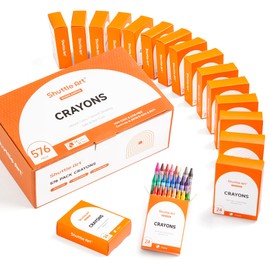 Shuttle Art Crayons Bulk Set - 24 Boxes of 24 Assorted Colors, 576 Count Durable & Non-Toxic Teacher-Quality Crayons, School Supplies bulk For Family Class Party Favors