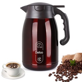 Thermal Coffee Carafe-71oz vacuum Coffee Carafe For Keeping Hot Liquids,Coffee Carafe,Thermal Stainless Steel, Coffee Carafes Press On Lid, Coffee Dispenser.(2.1l) Red