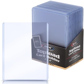 BCW Thick Card Topload Holder - 59 PT. (50 Pack) | Holds Relic, Patch, and Jersey Cards | Protective Card Sleeves for Collectibles and Trading Cards | Protective Rigid Plastic Display Card Holder