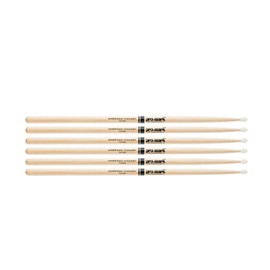3 PACK Pro-Mark Hickory Nylon Tip Premium Drum Sticks - 7A Light, TX7AN-3