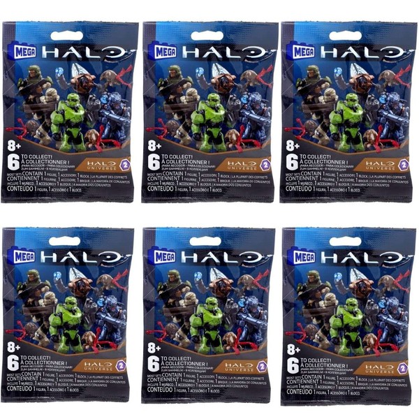 Mega Construx Halo Universe Series 2 Blind Bag Mini Figures Complete Set of 6