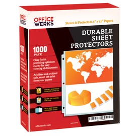1000 Sheet Protectors, 8.5 X 11 Inch Clear Page Protectors for 3 Ring Binder, 35 Micron Plastic Sheet Sleeves Protectors, Durable Top Loading Paper Protector with Reinforced Holes Archival Safe