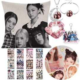 ZPPLD Blackpink Merchandise Set, Blackpink Fan Items, Kpop Blackpink Gift Set for Fans, Blackpink Cushion Cover, Blackpink Stickers, c, 45 x 45 cm, 1 Stück