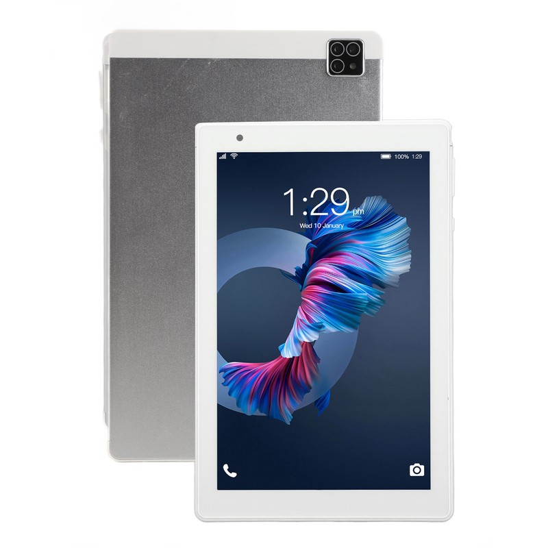 8in Tablet Silver Expandable 128GB Support Calls 4GB 64GB RAM