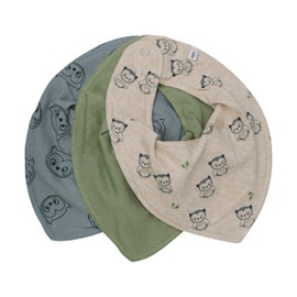 Pippi Unisex Baby Triangle Bibs (Pack of 3), multicoloured