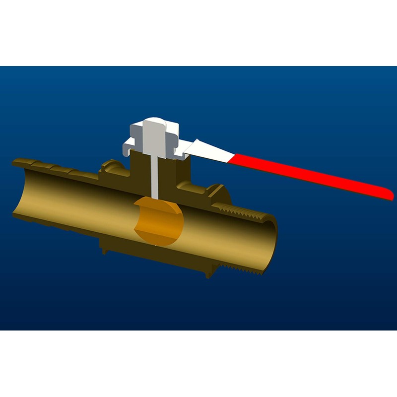 Aopin Ball Valve Brass G 1/2" Male Thread x 12mm