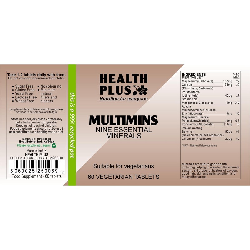 Health Plus Multimins Mineral Supplement - 60 Tablets