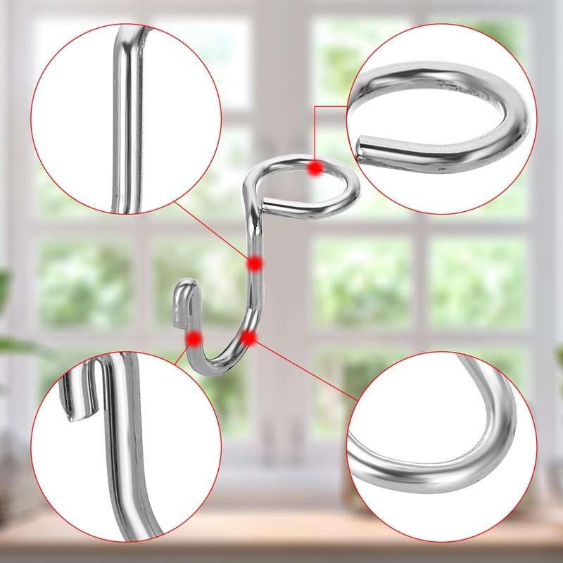 Sumnacon Hanger Connecting Hooks, Stainless Steel Joint Hooks, Wardrobe Storage,