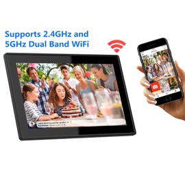 Feelcare 11.6 Inch 16GB WiFi Digital Picture Frame, 2.4GHz and 5GHz Dual Band WiFi, Touch Screen, 1366x768 IPS LCD Panel, Send Photos or Small Videos from Anywhere(Black)