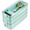 Tarlini | Premium Green Bento Box for Adults - 3-Stackable
