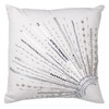 A&B Home 18-Inch Nina Silver Beaded Pillow, White, Black