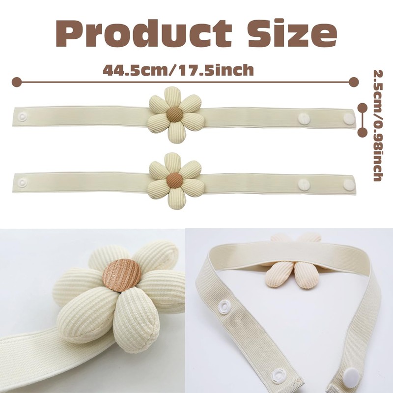 KASESSS 4 Pieces Curtain Tie Backs Rope, Flower Tie Backs