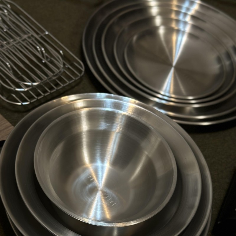 Ciathelife Stainless Steel Tableware Plates, Bowls, Cutlery, Dinnerware Set, Bowls