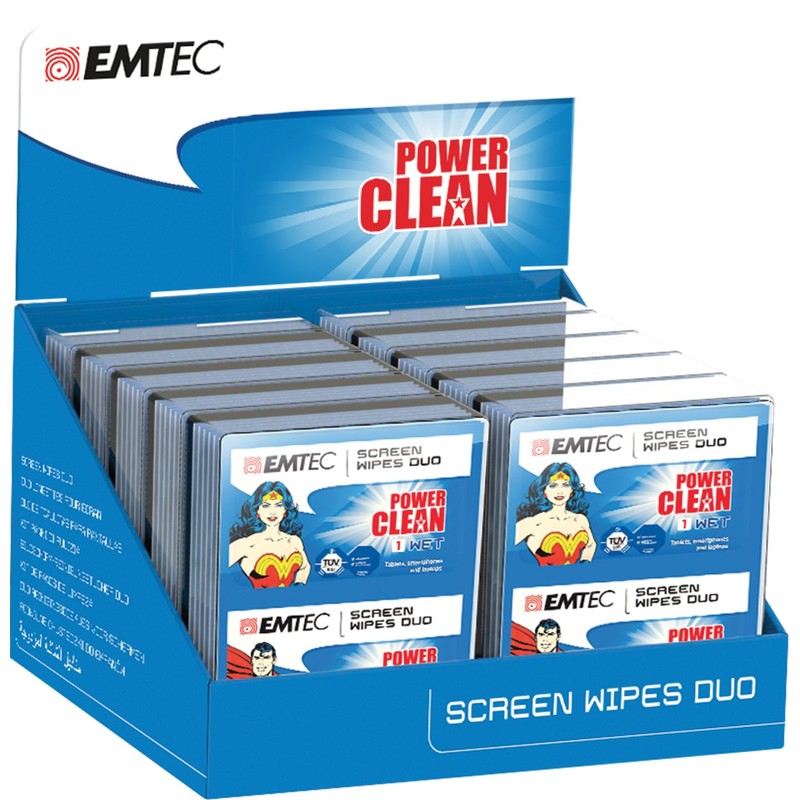 EMTEC Duo Screen Wipes, Blue