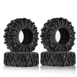 Chanmoo 1.9 Crawler Tires RC Soft Rubber Mud Slingers Tyres For 1/10 Scale RC Rock Crawler Car Traxxas TRX4 Axial SCX10 II RC4WD D90 D110 TF2 Tamiya CC01 Gen8 1.9 inch Beadlock Wheels Rims 4PCS