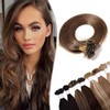 20" Pre Bonded Human Hair Extensions [0.5g*100 Strands] #4 Medium Brown (50g)