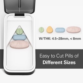 BUG HULL Pill Cutter with Removable Silicone Pad, Pill Splitter with Sharp Blade, Tablet Cutter Splitter for Small and Tiny Pills-Green