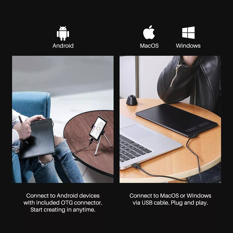 Huion Inspiroy H640P Graphics Drawing Tablet with Battery-free Stylus and